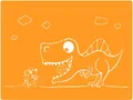Produktbild: Tischunterlage Platzmatte für Kinder. Platzdeckchen Bastelmatte Dino orange -...