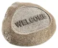 Produktbild: Kobolo Dekostein Welcome aus Naturstein, 25x25x15 cm, Stein mit Willkommensgruß, Dekoration für den Eingangsbereich, Schmuckstein, Zierstein