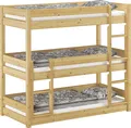 Produktbild: Dreier-Etagenbett für Erwachsene Stockbett für drei Personen 90x200 Kiefer Massivholz V-60.03-09ohne Zubehör