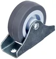 Produktbild: Dörner + Helmer Parkett-Bockrolle, 50mm x 19mm, 55kg Tragkraft, 68mm x 26mm Platte, Klein, TPE-Rad, Richtungsfixiert