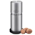 Produktbild: SILBERTHAL Muskatnuss Mühle für fein gemahlene Muskatnuss mit Untersetzer - Muskatreibe mit Aufbewahrung aus Edelstahl - Gewürzreibe
