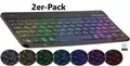 Produktbild: NEU Multi Device Akku Funktastatur Bluetooth LED 7 Color für TV PC Mobilgeräte