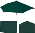 Produktbild: Ersatz-Bezug für Sonnenschirm halbrund Lorca, Sonnenschirmbezug Ersatzbezug, 270cm Stoff/Textil UV 50+ 3kg grün