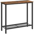 Produktbild: HOOBRO Schmal Konsolentisch mit den Ablageregalen, 75 x 24 x 75 cm Beistelltisch, Flurtisch, Ausstellungstisch, Sofatisch, für Eingang, Flur, Vintagebraun-Schwarz EBF74XG01
