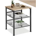 Produktbild: tectake Beistelltisch aus Holz und Metall, Nachttisch mit 2 Gitterablagen, Industrie-Design, für Wohnzimmer Schlafzimmer Büro Flur, schwarzes Metallgestell (Industrial Holz hell, Eiche Sonoma)