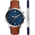 Produktbild: Fossil Neutra uhr für Herren, Chronographenwerk mit Edelstahl- oder Lederarmband, Braun und Blau gesetzt, 44MM