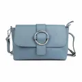 Produktbild: Made in Italy Damen Leder Tasche Umhängetasche Cross Over Body Messenger Bag Echtleder Ledertasche Schultertasche Brusttasche Hüfttasche Gürteltasche Clutch Abendtasche Jeansblau