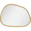 Produktbild: Homcom - Asymmetrisch Wandspiegel, 80 X 60 Cm Badspiegel Mit Holzrahmen, Dekospiegel Für Bad, Wohnzimmer, Flur, Schlafzimmer, Natur