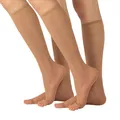 Produktbild: 2 Paar Zehenfreie Kniestrümpfe | Feine Damen Kniestrümpfe für Peep Toe | Open...
