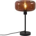 Produktbild: QAZQA Retro Tischleuchte Schwarz mit Bronzeglas Bizle
