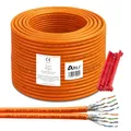 Produktbild: ARLI Cat7 Verlegekabel 100 m Netzwerkkabel duplex inkl Abisoliermesser CAT.7 LAN Halogenfrei Installationskabel twin SFTP CAT7 PIMF Kabel Netzwerk Verkabelung Datenkabel geschirmt AWG23/1 Kupfer 100m