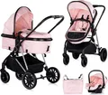 Produktbild: Chipolino Kinderwagen Aura 3 in 1, Autositz, Babywanne, Wickeltasche, bis 22 kg pink