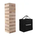 Produktbild: TUAHOO Riesenwackelturm Spiel Holz Stapelturm Builds Von 0.6m - 1,5m Groß Tumble Tower Spiele Jumbo Toppling Blocks Spielzeug Für Kinder Erwachsene & Familie