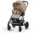 Produktbild: cybex Gold Kinderwagen Balios S Lux, Beige, Metall, 60x110x91 cm, UV 50+, Feststellbremse, 5-Punkte-Gurt, für Babyschale geeignet, Griff in Lederoptik, Sitz umsetzbar, Einhand-Faltmechanismus, Baby on Tour, Kinderwagen, Kombikinderwagen