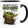 Produktbild: Kaffee-Tasse mit Spruch Mir nicht auf den Sack gehen du sollst Baby Bürotasse lustige Kaffeebecher MoonWorks® weiß-innen-schwarz standard - Weiß