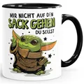 Produktbild: MoonWorks Kaffee-Tasse mit Spruch Mir nicht auf den Sack gehen du sollst Baby Bürotasse lustige Kaffeebecher Weiss-innen-schwarz standard