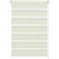 Produktbild: Doppelrollo Easyfix, GARDINIA, halbtransparent, mit Bohren/ohne Bohren, freihängend, segmentweise gewebter Stoff beige 60 cm x 150 cm