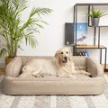 Produktbild: PillowPrim Hundebett, Möbel für Tiere, Katzenbett, Abnehmbar Bezug, Hundekorb, Hundekissen, Hundeliege, Schlafplätze, Hundesofa, Beige, XL: 96x62 cm