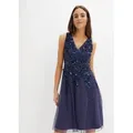 Produktbild: Paillettenkleid BONPRIX, Damen, Gr. 40, N-Gr, blau (indigo), Obermaterial: 100% Polyester. Futter: 100% Polyester, festlich, ausgestellt, Kleider