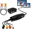 Produktbild: Videoaufnahmekarte, USB 2.0 Video Capture Card, RCA zu USB Video konverter Grabber, Konvertiert VHS VCR Hi8 Mini DV zu Digital für PC TV Tape Player Camcorder, Kompatibel mit Mac OS X oder Windows