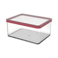 Produktbild: Rotho Loft rechteckige Vorratsdose 2.25l mit Deckel und Dichtung, Kunststoff (SAN) BPA-frei, transparent/rot, 2.25l (20.0 x 15.0 x 9.6 cm)