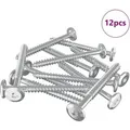 Produktbild: vidaXL Holzschrauben 12 Stk Silber M6 x 70 mm Stahl 864389