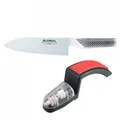 Produktbild: Global Santoku Messer G-46 + Minosharp Messerschärfer Aktion