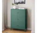Produktbild: skølm Kommode Atriona aus Metall (Dunkelgrün, 3 Fächer & 6 Türen), Metallschrank 113,5 x 80 x 38 cm, auch verfügbar mit 2 Fächern