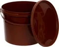 Produktbild: BenBow Eimer mit Deckel 10L x1 Braun - lebensmittelecht, stabil, luftdicht, auslaufsicher, geruchsneutral - Plastikeimer mit Henkel - leer
