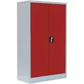 Produktbild: Stahl-Aktenschrank Aktenschrank abschließbar Büroschrank Lichtgrau/Rot 120 x 80 x 38,3cm 530294