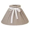Produktbild: Großer Lampenschirm LINNEA braun weiß gestreift mit Schleife Tischlampe Hamptons