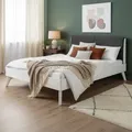 Produktbild: Hasena Trento 16 Simone Bettgestell Massivholzbett/Kopfteil gepolstert - Weiss deckend