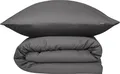 Produktbild: SCHIESSER Bettwäscheset Ella | 2-teilig | Uni | Satin | 100% Baumwolle | Reißverschluss | 135x200cm + 80x80cm | Dunkelgrau