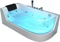 Produktbild: HOME DELUXE - Whirlpool Badewanne - CARICA Rechts weiß mit Heizung und Massage - Maße: 170 x 80 x 59 cm I Eckwanne, Indoor Badewanne