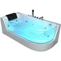 Produktbild: Home Deluxe - Whirlpool Badewanne mit Lichttherapie carica - 170 x 80 cm Ausrichtung: Rechts Badewanne Acrylwanne Badezimmer Sanitäracryl