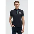 Produktbild: Poloshirt CAMP DAVID, Herren, Gr. M, blau, Material: 95% Baumwolle, 5% Elasthan, bedruckt, bestickt, regular fit normal, eingesetzt Bündchen, Shirts, mit Kontrastnähten