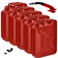 Produktbild: BW® Kraftstoffkanister Metall Benzinkanister 5x 20 Liter mit Ausgießer - Rot RAL 3000 - UN-Zulassung - Hergestellt in Europa - Rot