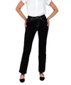 Produktbild: ESRA Damen Jeans Schwarz High Waist Jeans Damen Straight Hose bis Plus Size G400