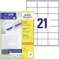 Produktbild: Avery Zweckform Weiß 70 x 41 mm 2100 Etiketten 100 Bogen x 21 Mehrzwecketiketten (3481)