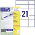 Produktbild: AVERY Zweckform 3481 Adressaufkleber (2.100 Klebeetiketten, 70x41mm auf A4, Papier matt, bedruckbare Absenderetiketten, selbstklebende Adressetiketten mit ultragrip) 100 Blatt, weiß
