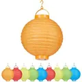 Produktbild: Relaxdays LED Lampions Papier Bunt Batteriebetrieben 20 cm x 24,5 cm 10 Stück