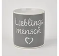 Produktbild: what the shop Tasse Lieblingsmensch 900 ml aus Steinzeug 12,5x11 cm Anthrazit, Viel Platz für Lieblingsgetränke