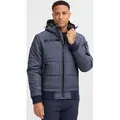 Produktbild: BLEND BHBoris Herren Winterjacke Steppjacke Jacke gefüttert mit abnehmbarer Kapuze Reißverschlusstaschen Regular fit - Blau - S