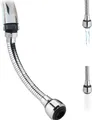 Produktbild: Relaxdays Wasserhahn Verlängerung, Flexibler Sparaufsatz, 2 Strahlarten, 4 Gewinde: M16 bis M24, 30 cm lang, Silber