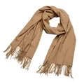 Produktbild: DonDon Schal Damen Winter Wollschal Winterschal groß und flauschig 200 x 70 cm - Hellbraun