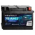 Produktbild: HeyVolt Autobatterie 12V 75Ah 720A/EN Starterbatterie, absolut wartungsfrei ersetzt 68Ah 70Ah 72Ah 74Ah