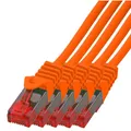 Produktbild: 5 x 10m LAN Kabel Gigabit Netzwerkkabel Patchkabel orange Netzwerk DSL CAT5