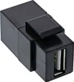 Produktbild: InLine® USB 2.0 Keystone Snap-In Einsatz, USB-A BU/BU, gewinkelt, schwarz