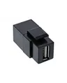 Produktbild: InLine USB 2.0 Keystone Snap-In Einsatz USB-A Buchse / gewinkelt schwarz Kunststoff Schwarz (76202J)