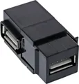 Produktbild: USB 2.0 Keystone Snap-In Einsatz - USB-A Buchse / Buchse - gewinkelt - schwarz (76202J)